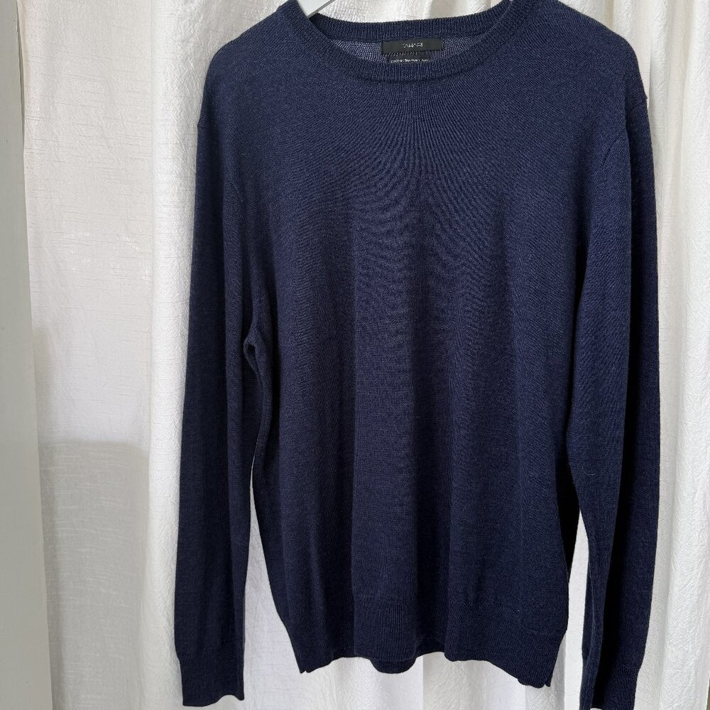 Men's Tahari Extra Fine Merino Wool Crewneck Sweater sz L